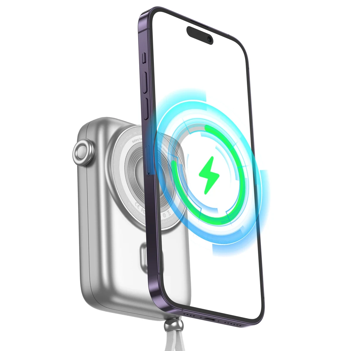 Keephone PB17 MagEasy 10.000 mAh 20W Type-C 20W Lightning 22.5W USB 15W Kablosuz Şarj PD Magsafe Powerbank - Siyah