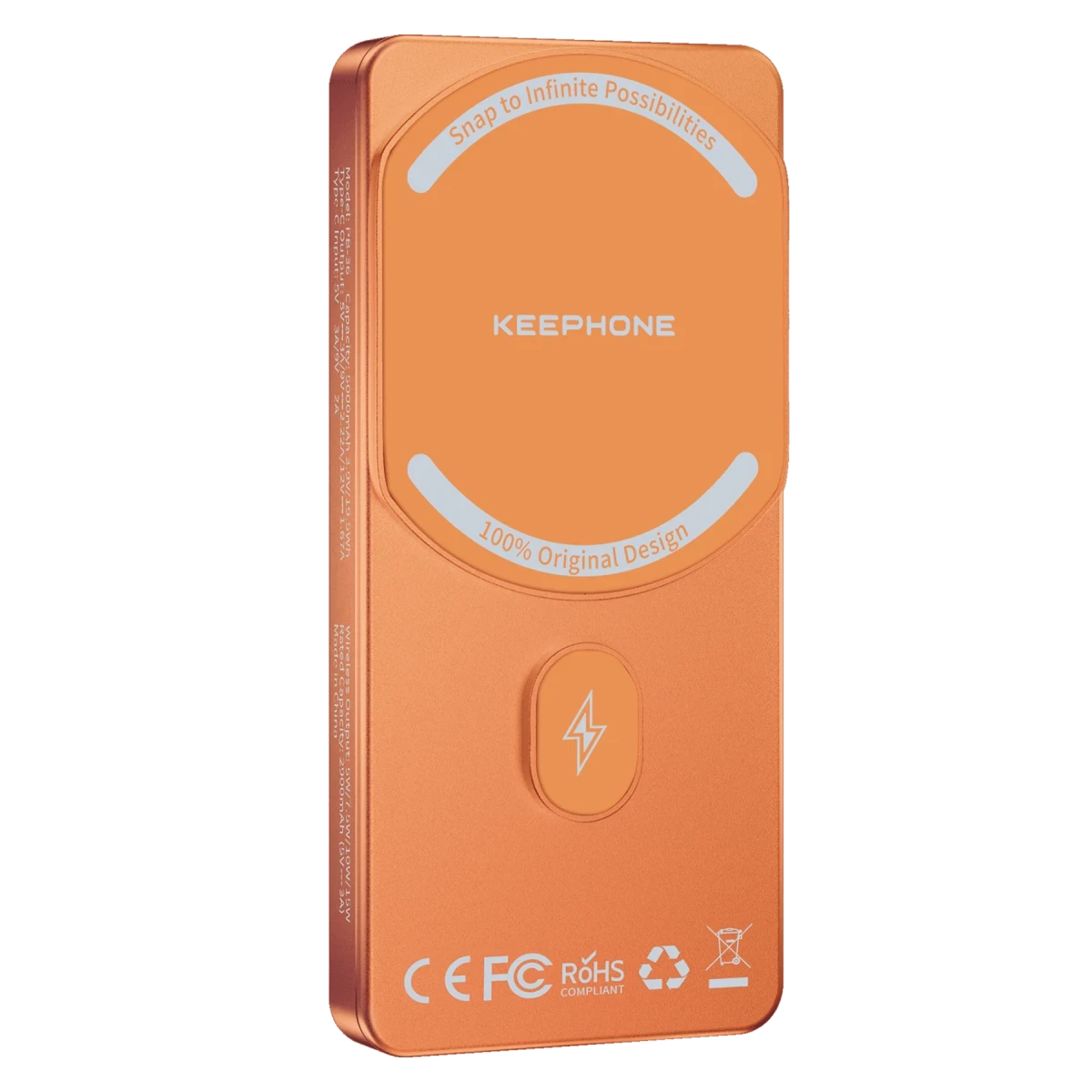 Keephone PB36 MagCube 5.000 mAh Type-C 20W PD Magsafe Destekli Powerbank - Turuncu