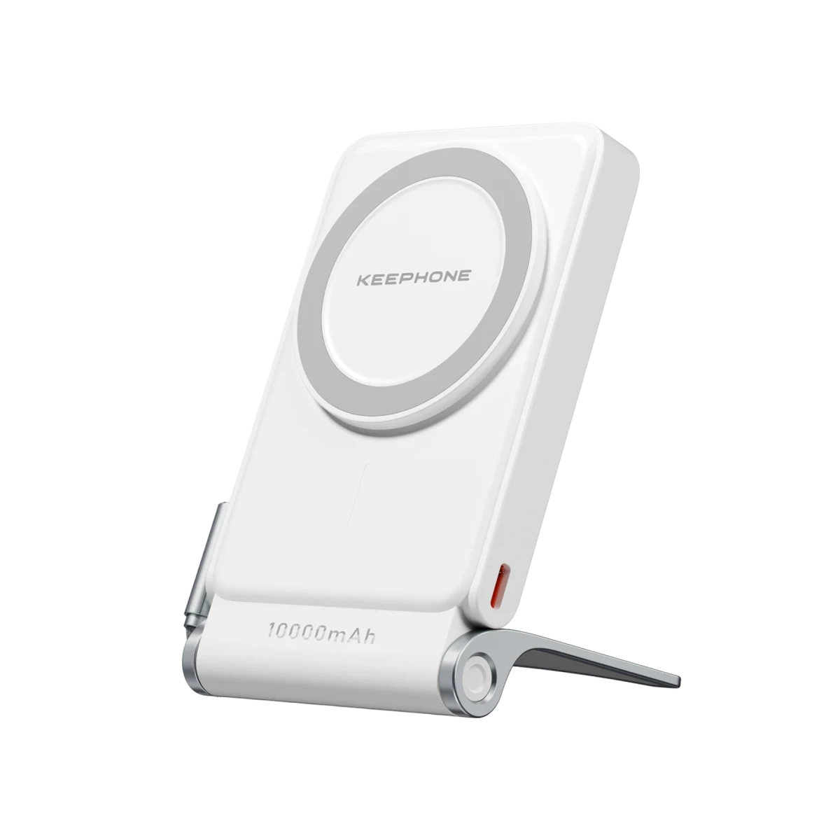 Keephone PB45 Hotta 10.000 mAh 22.5W Dahili Type-C Kablolu 15W Kablosuz Şarj Destekli Standlı PD Magsafe Powerbank - Beyaz