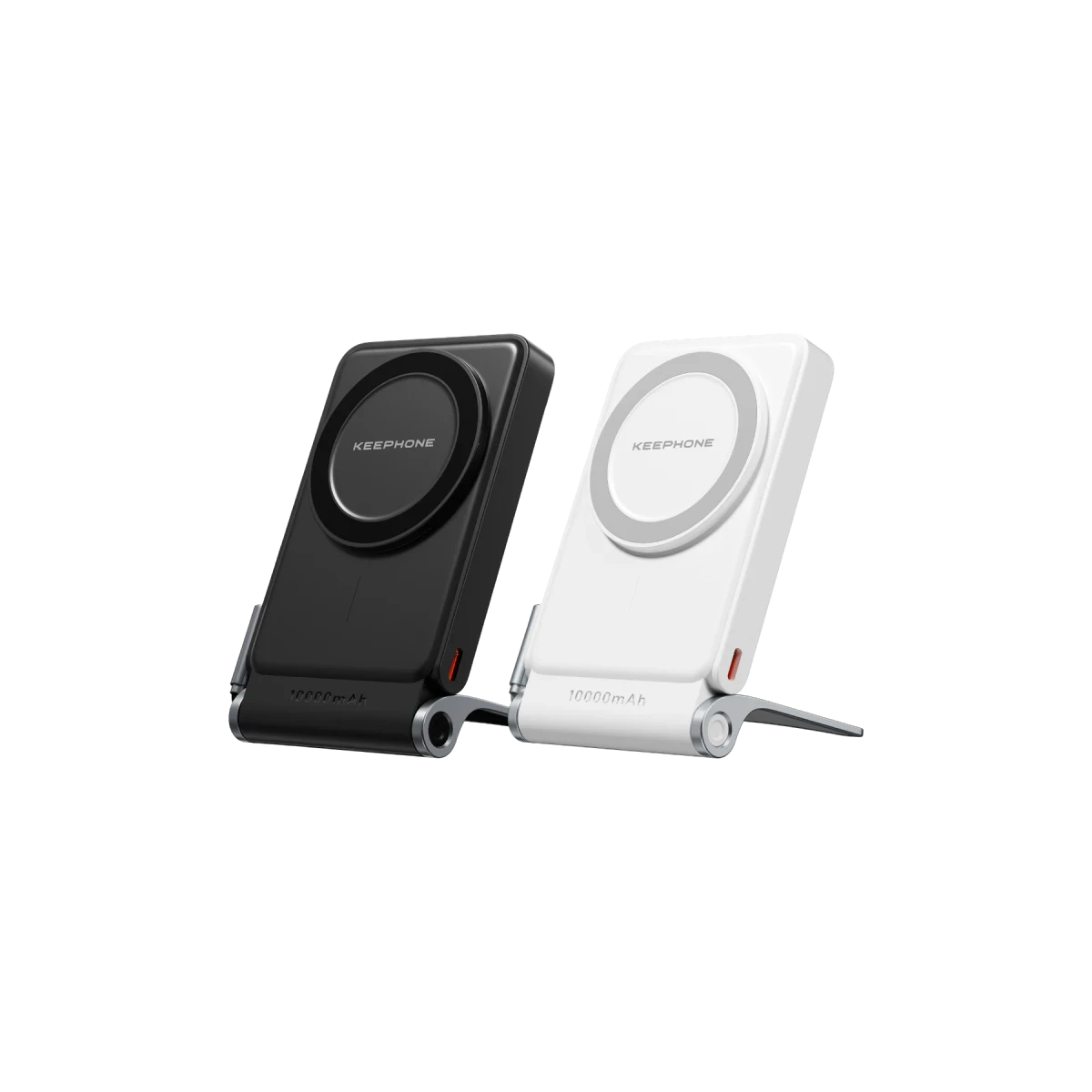 Keephone PB45 Hotta 10.000 mAh 22.5W Dahili Type-C Kablolu 15W Kablosuz Şarj Destekli Standlı PD Magsafe Powerbank - Siyah