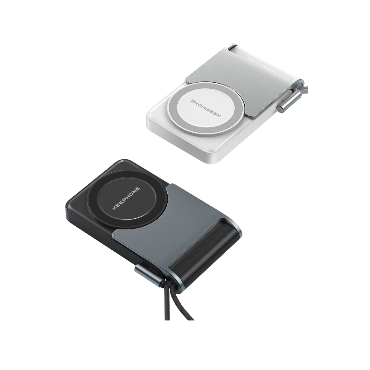 Keephone PB45 Hotta 10.000 mAh 22.5W Dahili Type-C Kablolu 15W Kablosuz Şarj Destekli Standlı PD Magsafe Powerbank - Siyah