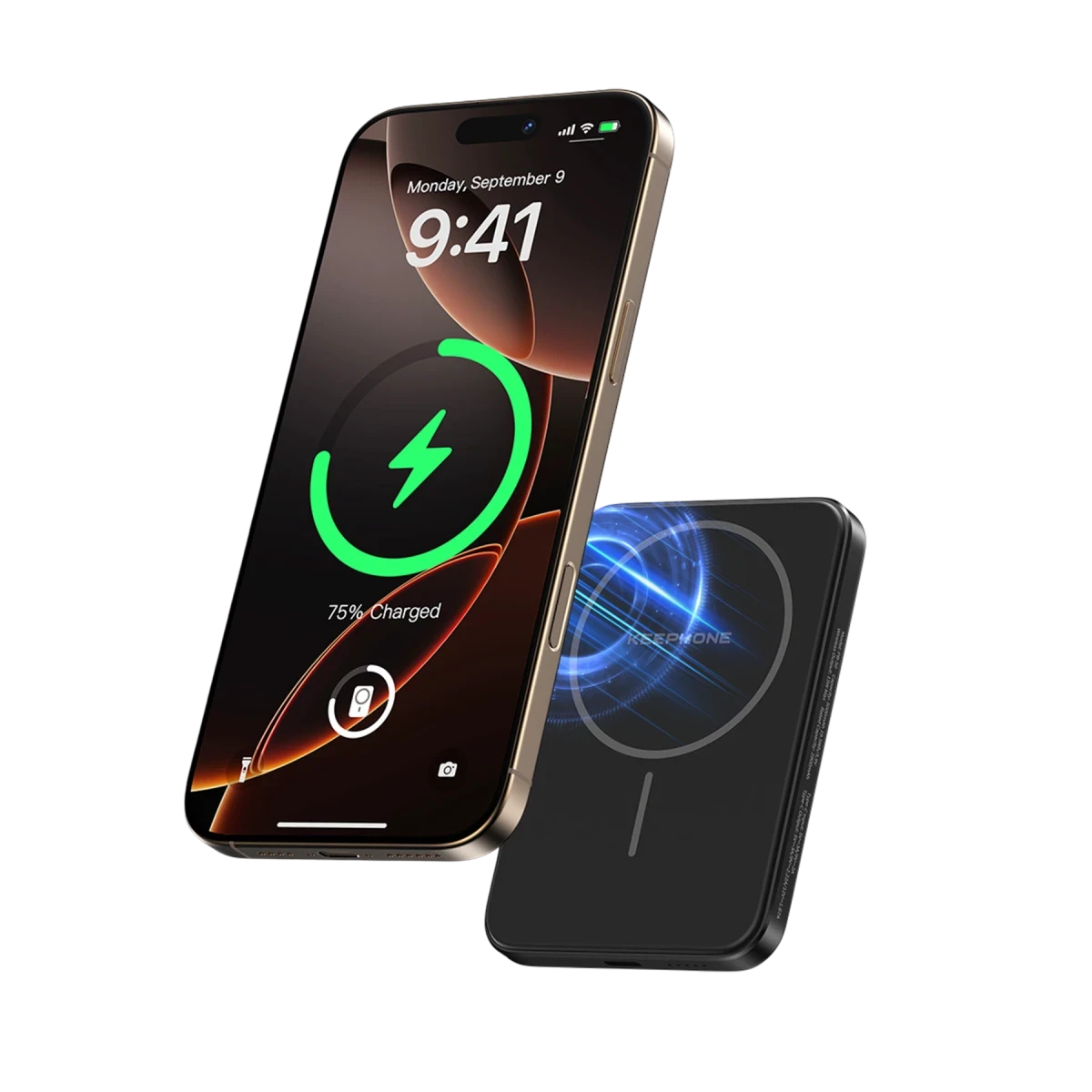 Keephone PB50 Brendy Kevlar 5.000 mAh 20W Type-C ve 15W Kablosuz Şarj Destekli Magsafe Powerbank - Ay Doğumu