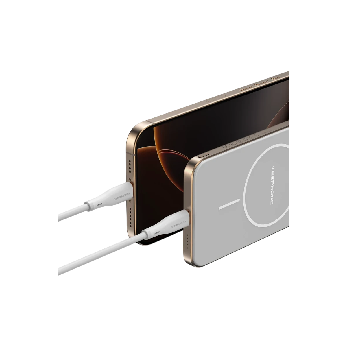 Keephone PB50 Brendy Kevlar 5.000 mAh 20W Type-C ve 15W Kablosuz Şarj Destekli Magsafe Powerbank - Ay Doğumu