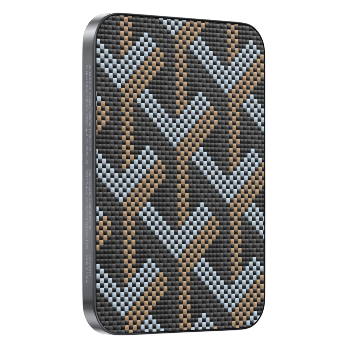 Keephone PB50 Brendy Kevlar 5.000 mAh 20W Type-C ve 15W Kablosuz Şarj Destekli Magsafe Powerbank - Gümüş