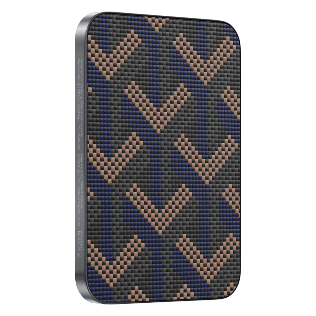 Keephone PB50 Brendy Kevlar 5.000 mAh 20W Type-C ve 15W Kablosuz Şarj Destekli Magsafe Powerbank - Siyah-Sarı