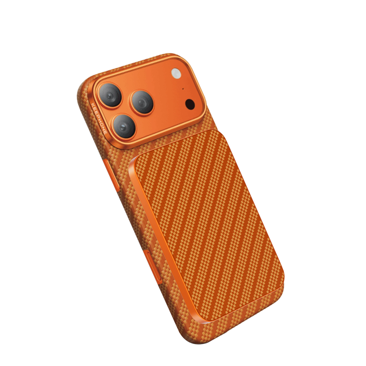Keephone PB50 Brendy Kevlar 5.000 mAh 20W Type-C ve 15W Kablosuz Şarj Destekli Magsafe Powerbank - Turuncu