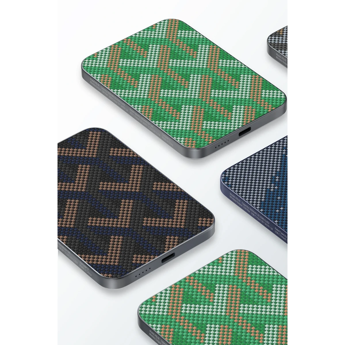 Keephone PB50 Brendy Kevlar 5.000 mAh 20W Type-C ve 15W Kablosuz Şarj Destekli Magsafe Powerbank - Yeşil