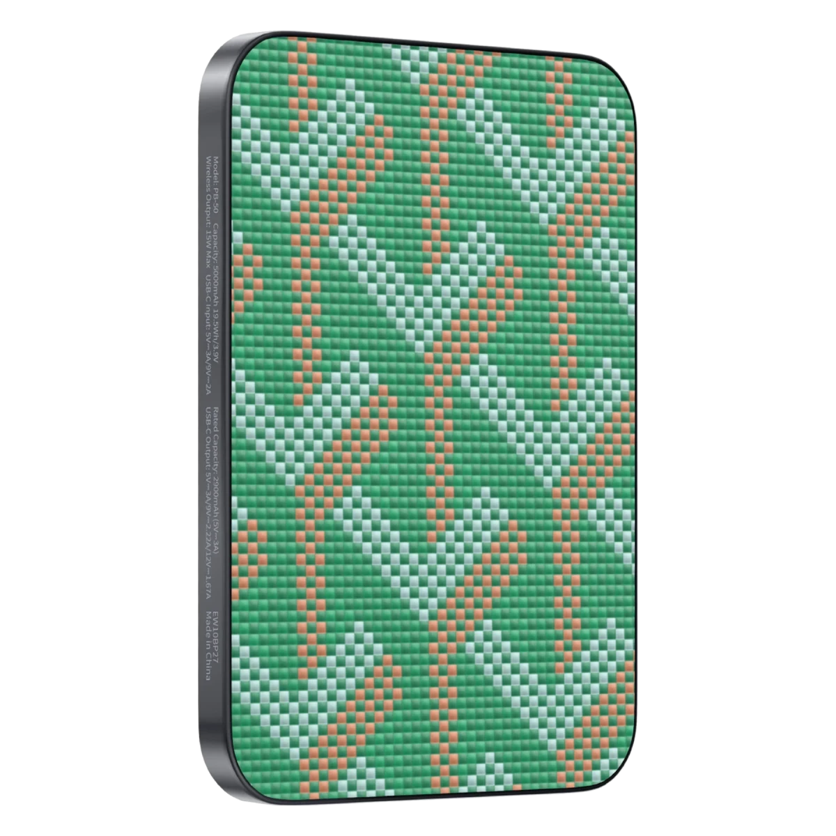 Keephone PB50 Brendy Kevlar 5.000 mAh 20W Type-C ve 15W Kablosuz Şarj Destekli Magsafe Powerbank - Yeşil