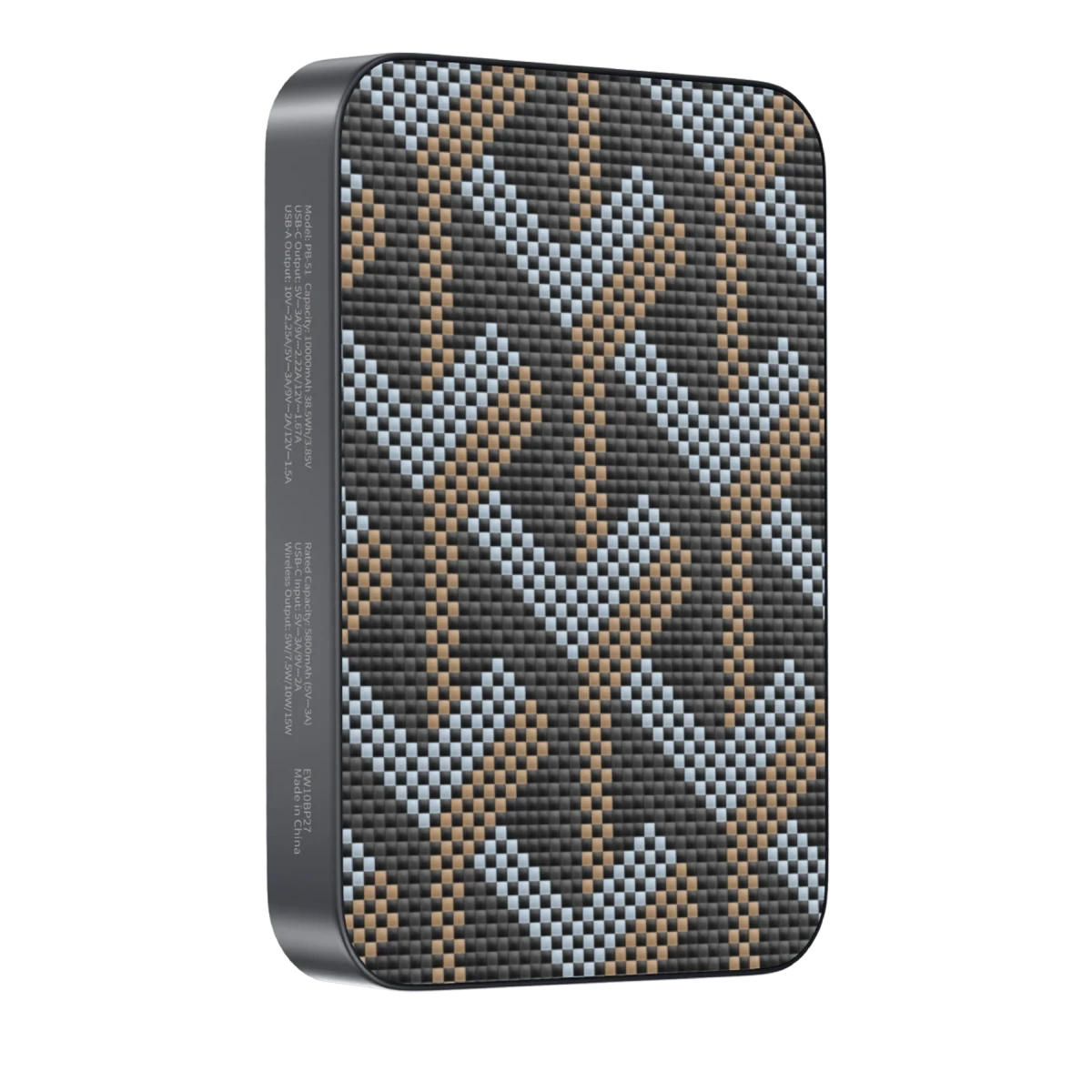 Keephone PB51 Brendy Kevlar 10.000 mAh 22.5W USB 20W Type-C ve 15W Kablosuz Şarj Destekli Magsafe Powerbank - Gümüş