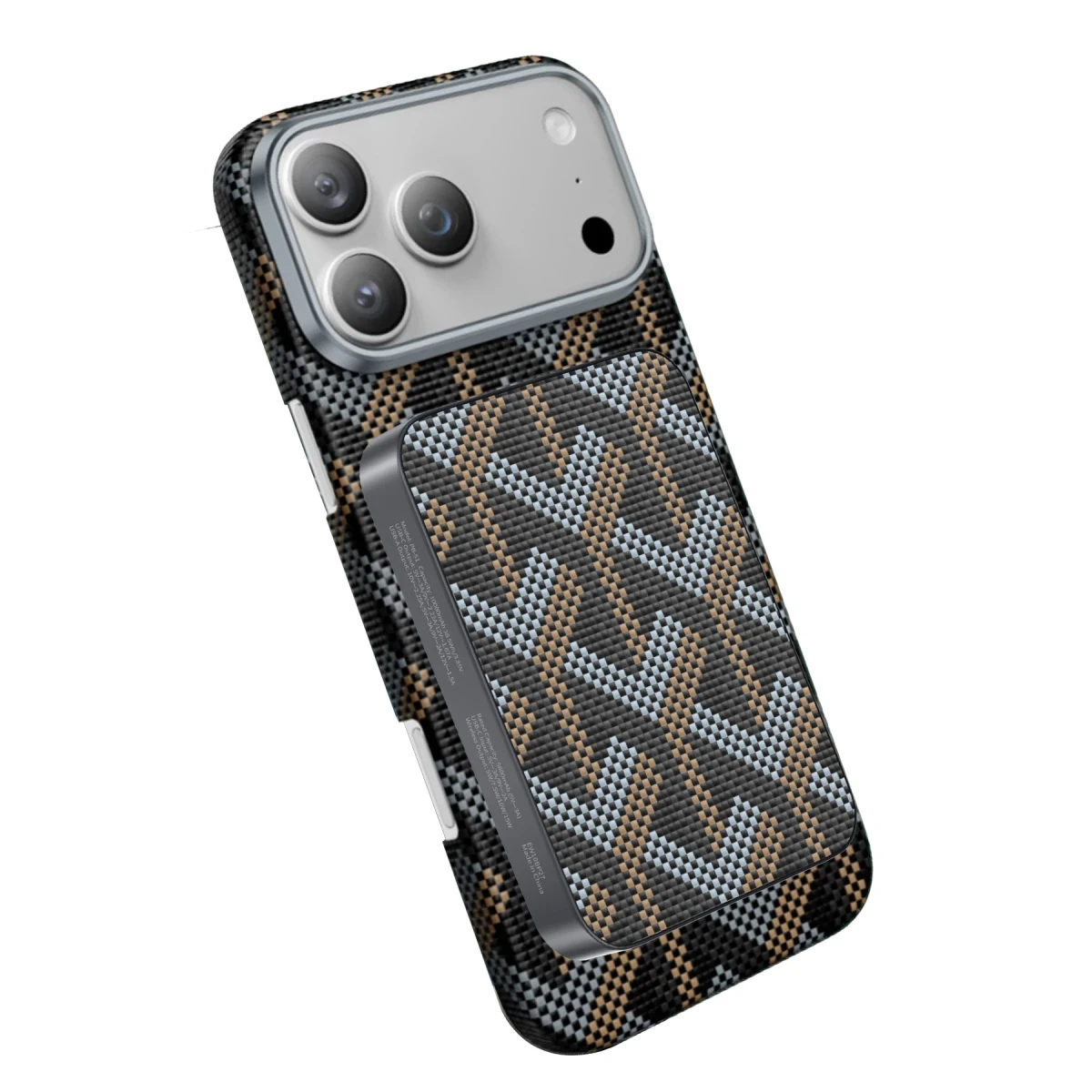 Keephone PB51 Brendy Kevlar 10.000 mAh 22.5W USB 20W Type-C ve 15W Kablosuz Şarj Destekli Magsafe Powerbank - Gümüş