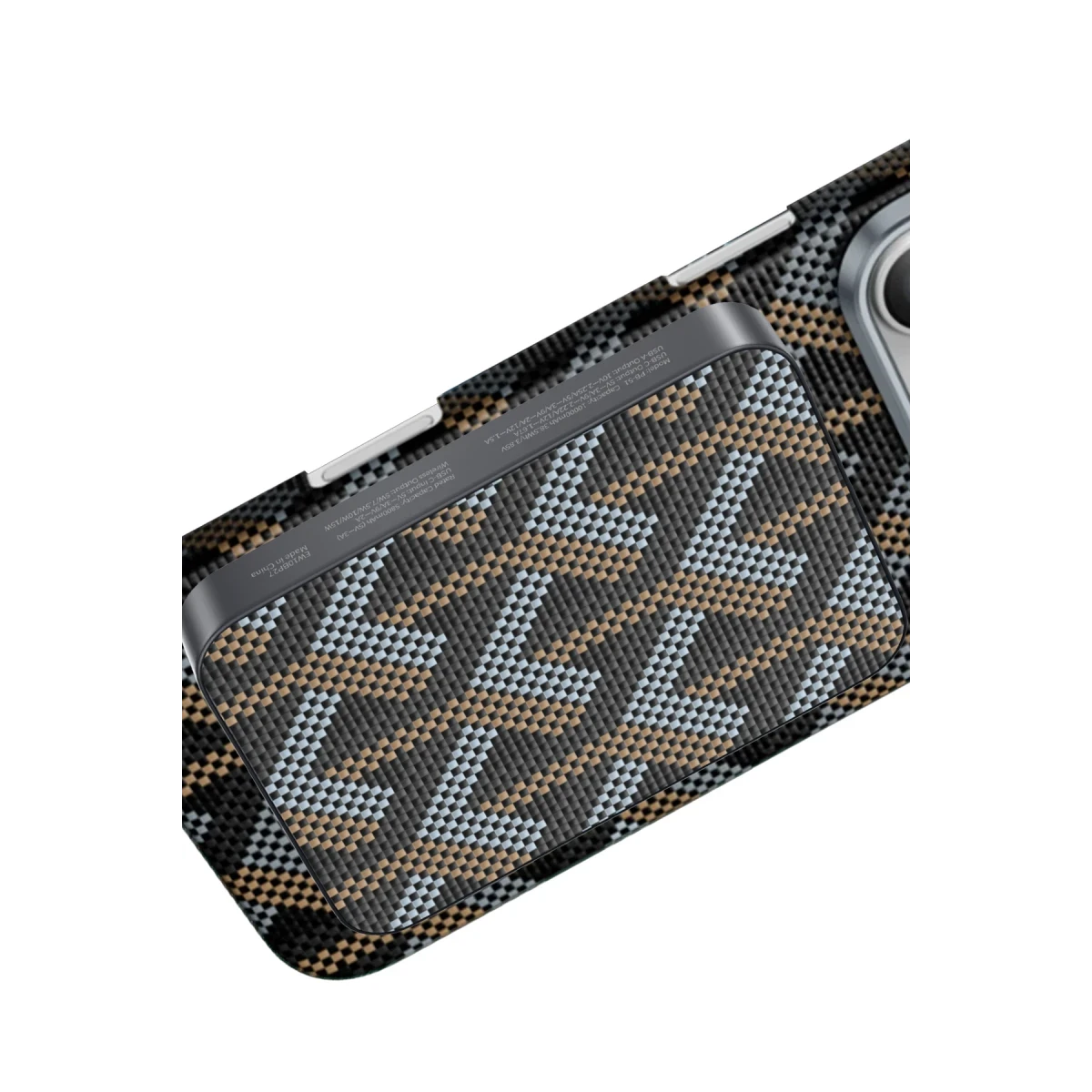 Keephone PB51 Brendy Kevlar 10.000 mAh 22.5W USB 20W Type-C ve 15W Kablosuz Şarj Destekli Magsafe Powerbank - Gümüş