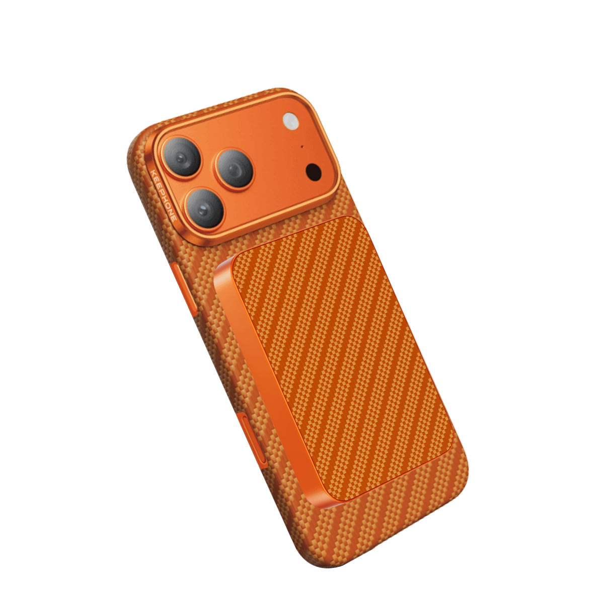 Keephone PB51 Brendy Kevlar 10.000 mAh 22.5W USB 20W Type-C ve 15W Kablosuz Şarj Destekli Magsafe Powerbank - Turuncu