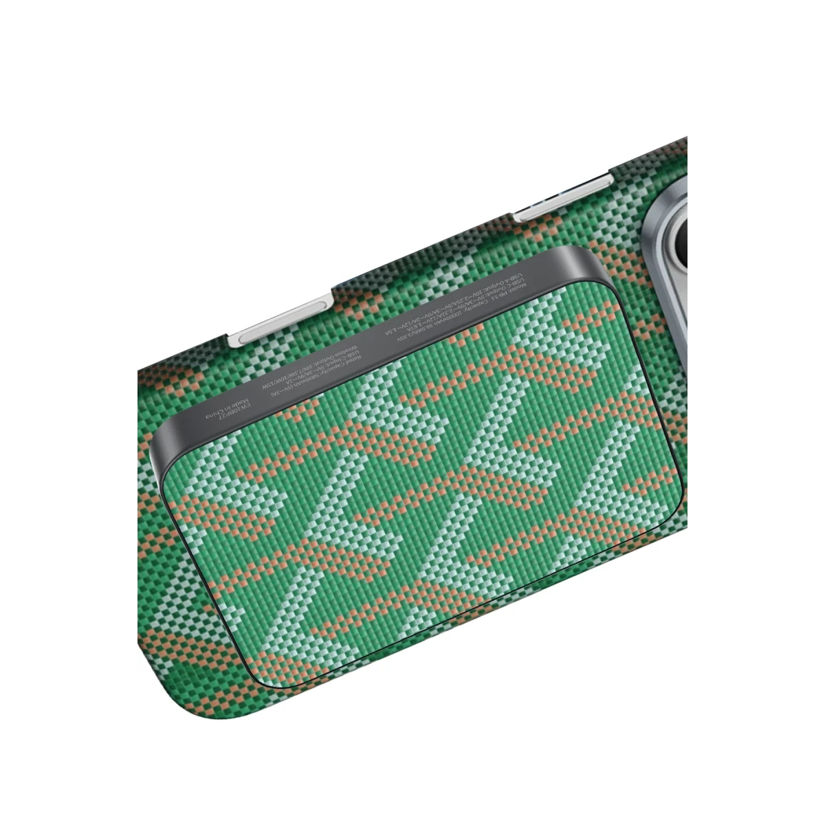 Keephone PB51 Brendy Kevlar 10.000 mAh 22.5W USB 20W Type-C ve 15W Kablosuz Şarj Destekli Magsafe Powerbank - Yeşil