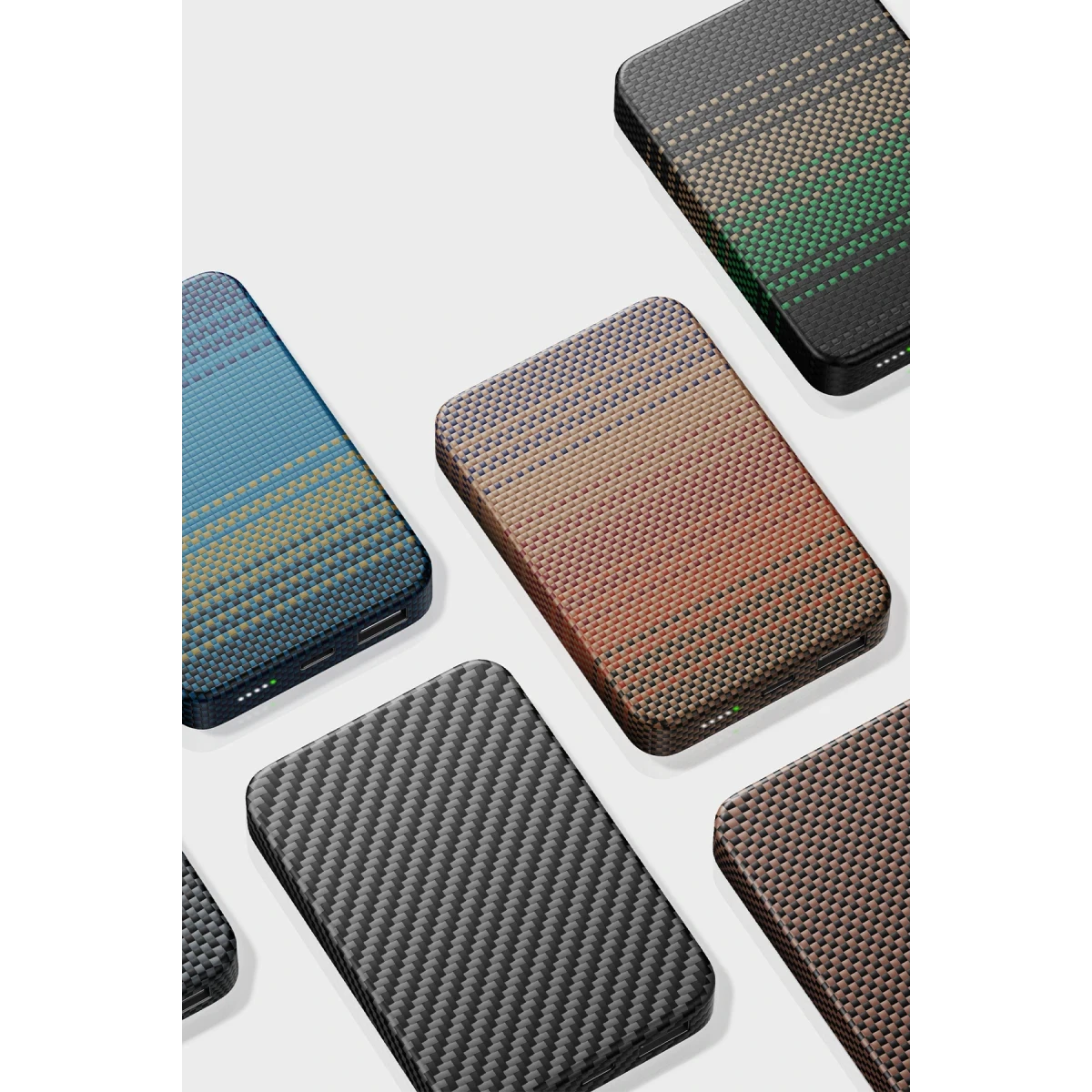 Keephone PB56 Kavos Kevlar 10.000 mAh 20W Type-C ve 15W Kablosuz Şarj Destekli MagSafe Powerbank - Gri