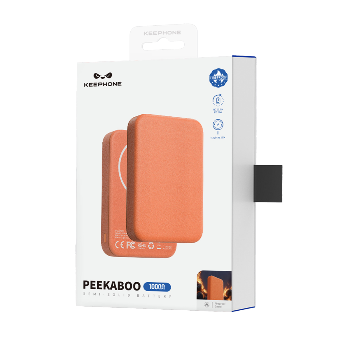 Keephone PB58 Peekaboo 10.000 mAh 20W PD ve 15W MagSafe Uyumlu Powerbank - Siyah