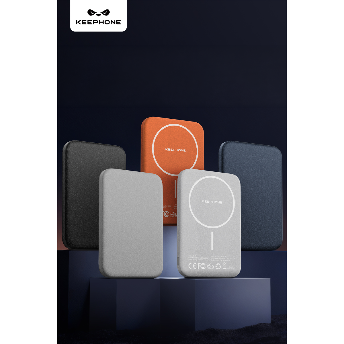 Keephone PB57 Peekaboo 5.000 mAh 20W PD ve 15W MagSafe Uyumlu Powerbank - Mavi