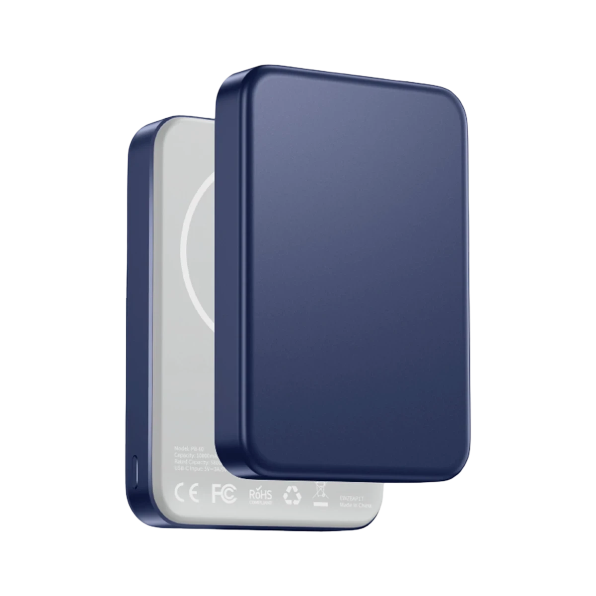 Keephone PB60 Glossey 10.000 mAh 22.5W USB 20W Type-C ve 15W Kablosuz Şarj Destekli Magsafe Powerbank - Lacivert