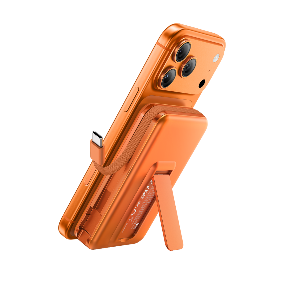 Keephone PB63 KUPPA 10000 mAh 25W Qi2 MagSafe Manyetik ve Semi-Solid Destekli Powerbank - Turuncu