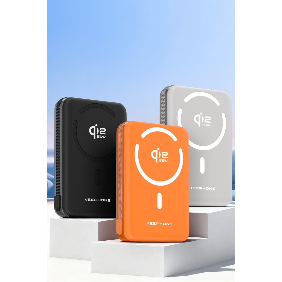 Keephone PB63 KUPPA 10000 mAh 25W Qi2 MagSafe Manyetik ve Semi-Solid Destekli Powerbank - Turuncu