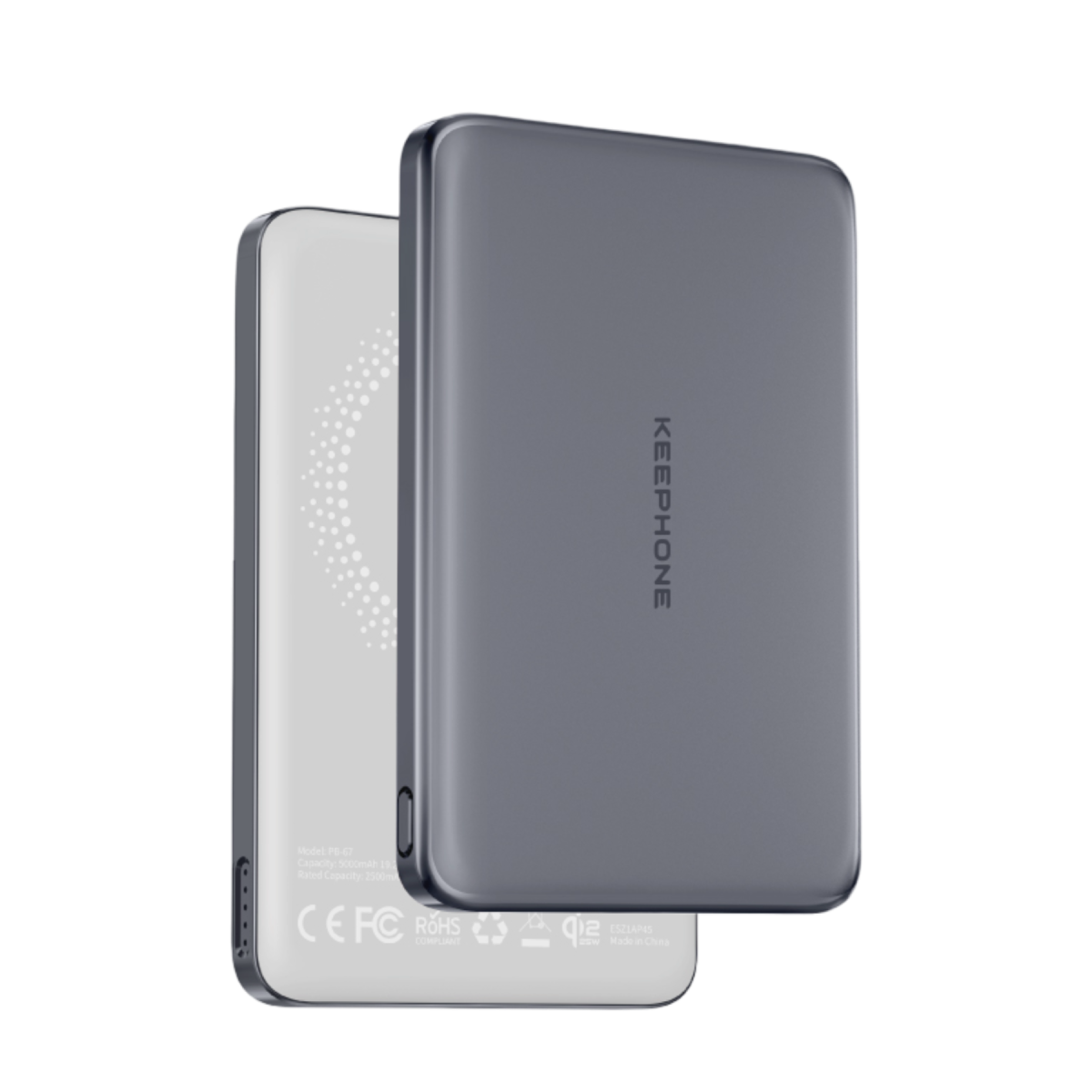 Keephone PB67 Shanks 5.000 mAh 25W Qi2 MagSafe ve Semi Solid Destekli Powerbank - Siyah