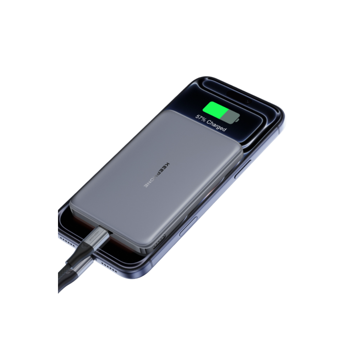 Keephone PB67 Shanks 5.000 mAh 25W Qi2 MagSafe ve Semi Solid Destekli Powerbank - Siyah
