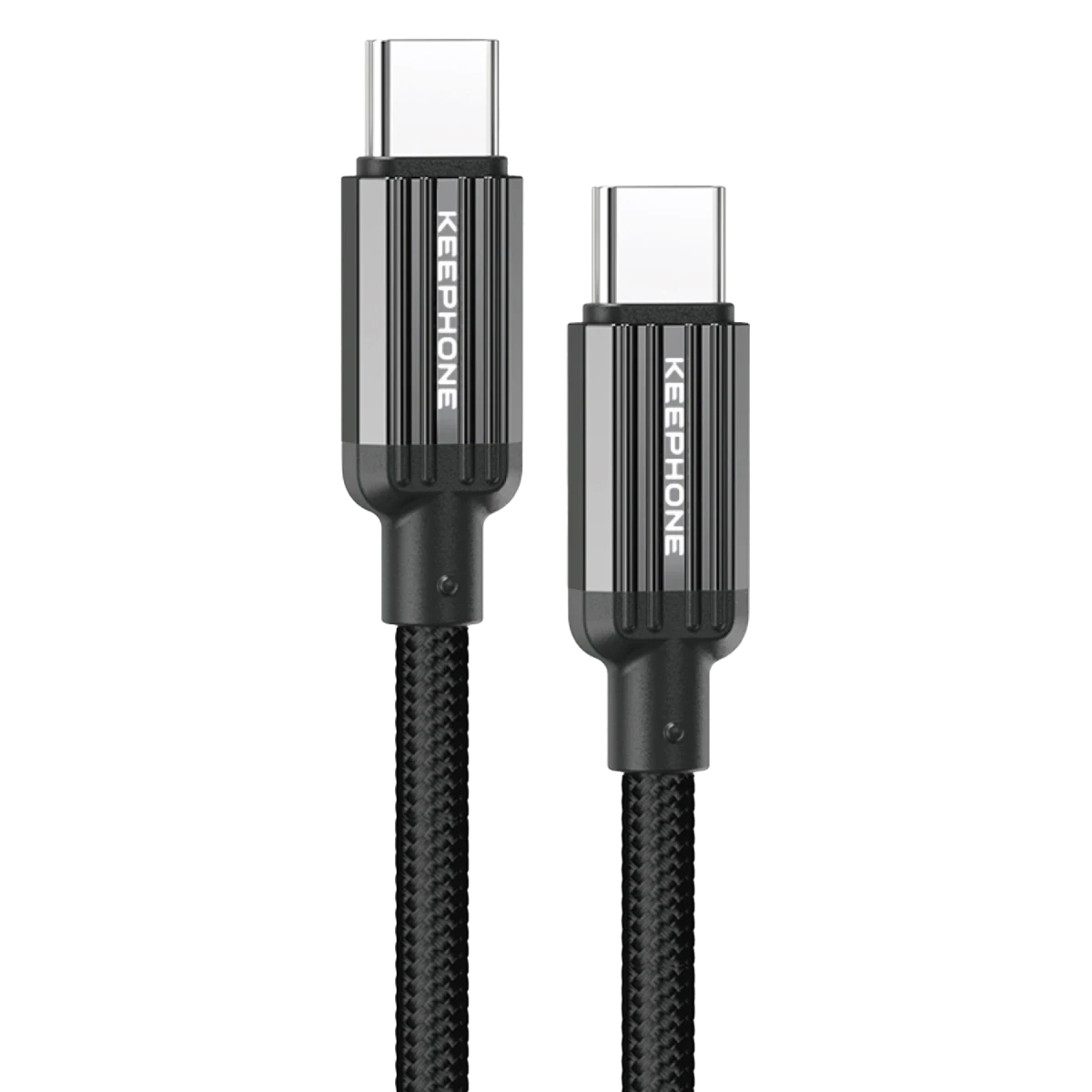 Keephone Pitta 1.2M 60W Örgülü Type-C to Type-C PD Hızlı Şarj Data Kablosu - Siyah