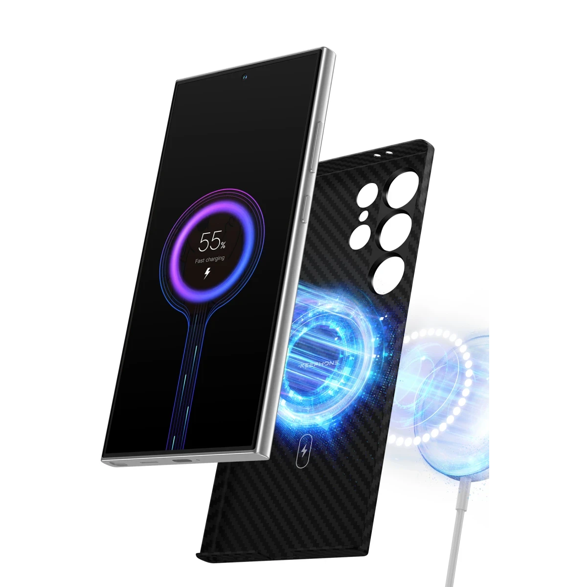 Keephone Samsung Galaxy S23 Ultra Kevlar Magsafe Kılıf - Siyah