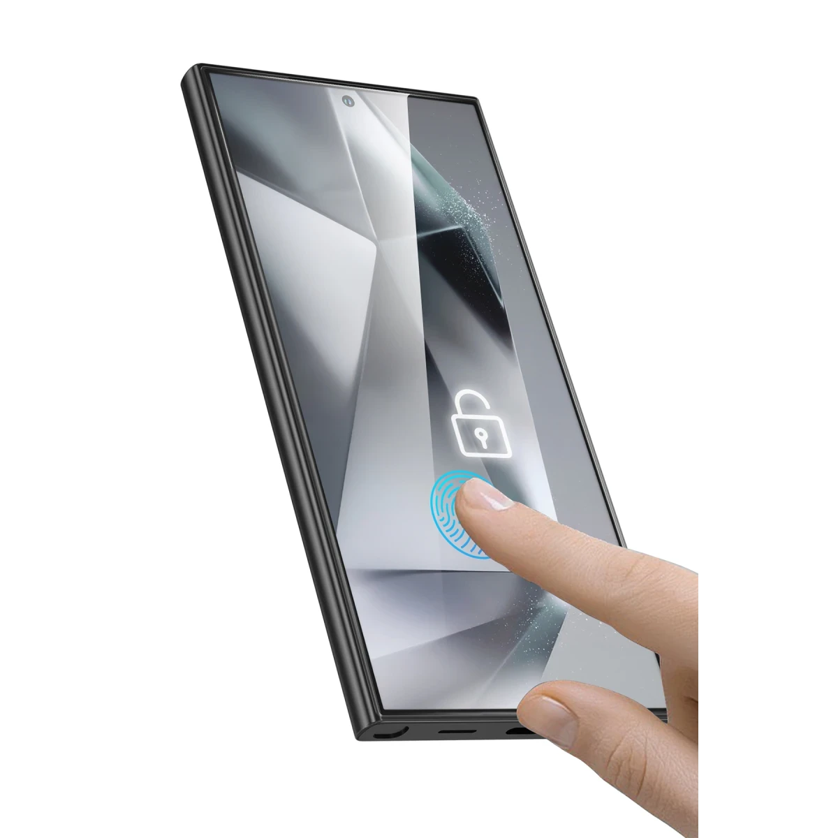 Keephone Samsung Galaxy S24 Ultra Delux Full Glue 2.5D Cam Ekran Koruyucu - Siyah