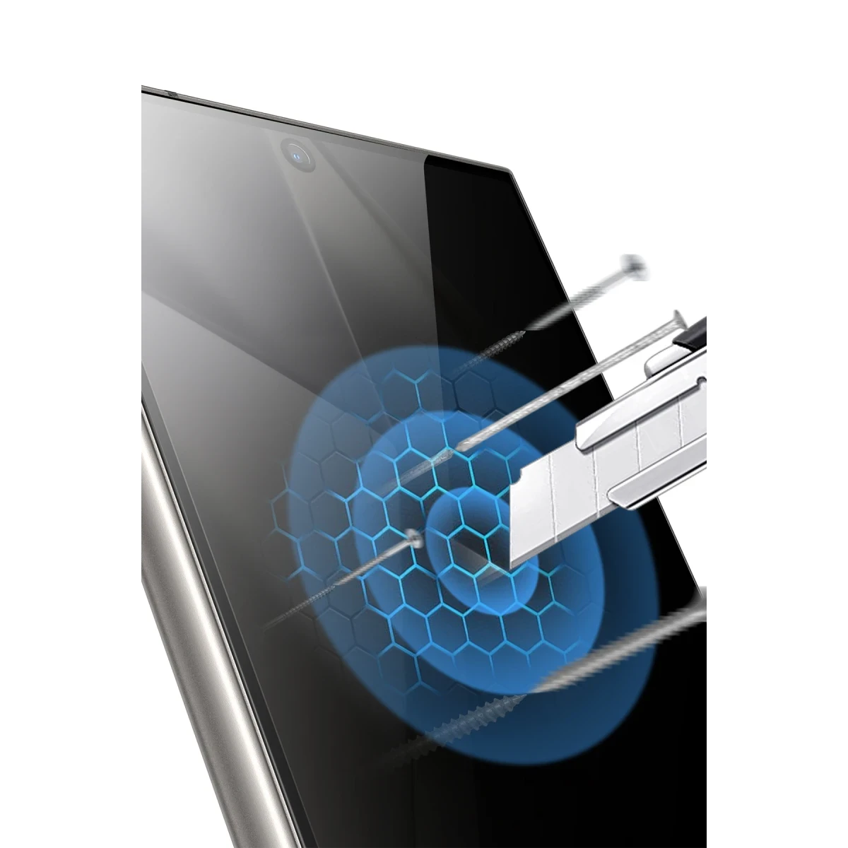 Keephone Samsung Galaxy S24 Ultra Ultra Privacy 2.5D Cam Ekran Koruyucu - Siyah