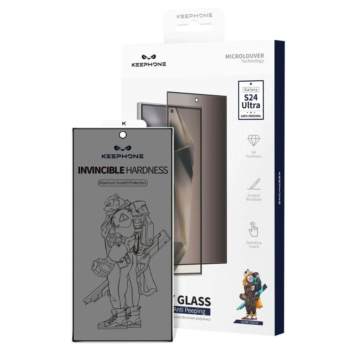 Keephone Samsung Galaxy S24 Ultra Ultra Privacy 2.5D Cam Ekran Koruyucu - Siyah