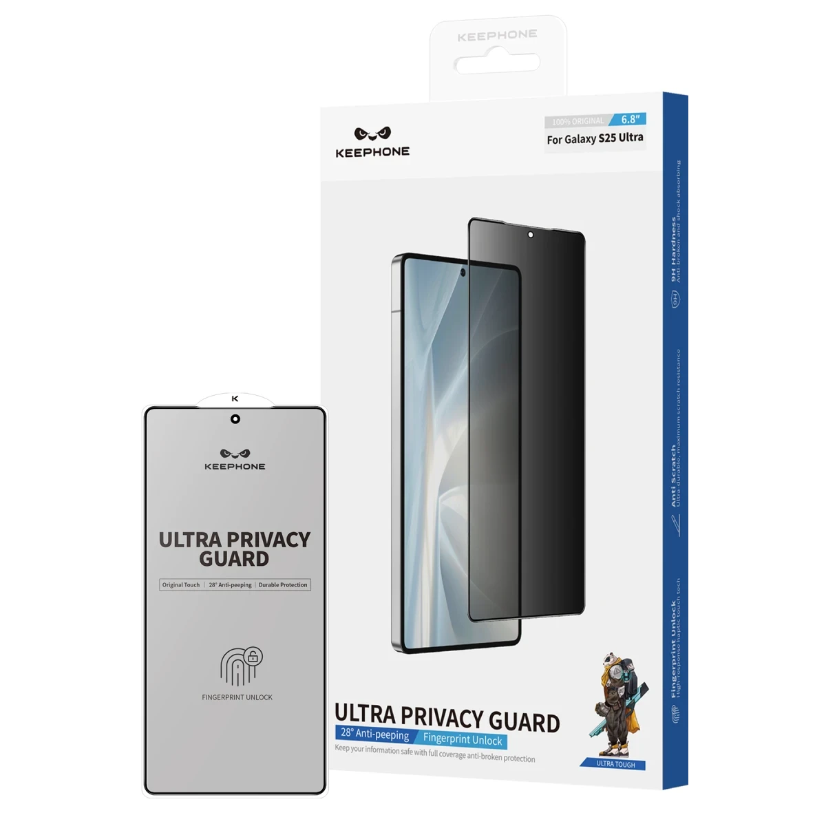 Keephone Samsung Galaxy S25 Ultra Privacy 2.5D Cam Ekran Koruyucu - Siyah
