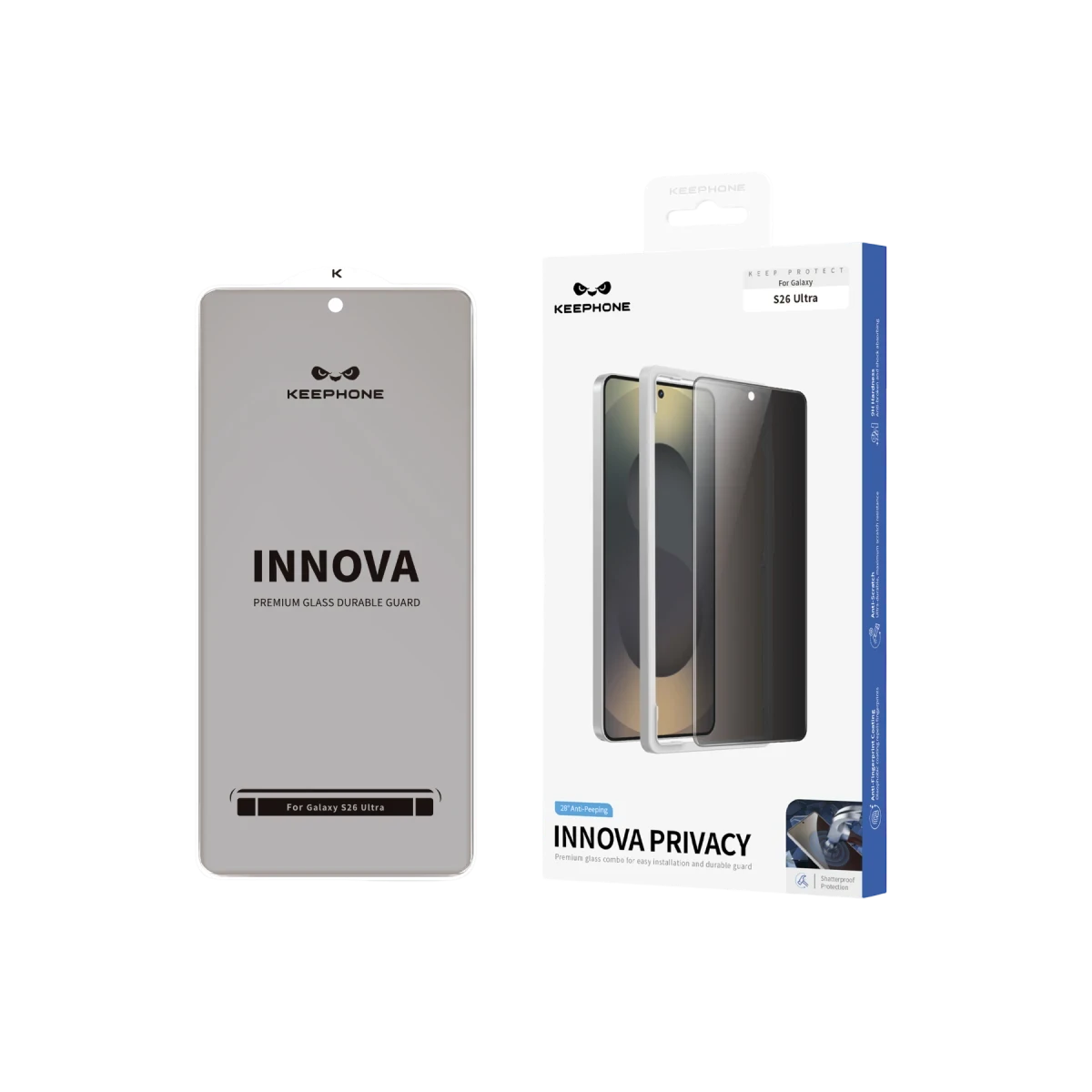 Keephone Samsung Galaxy S26 Innova Hayalet Cam Ekran Koruyucu - Siyah