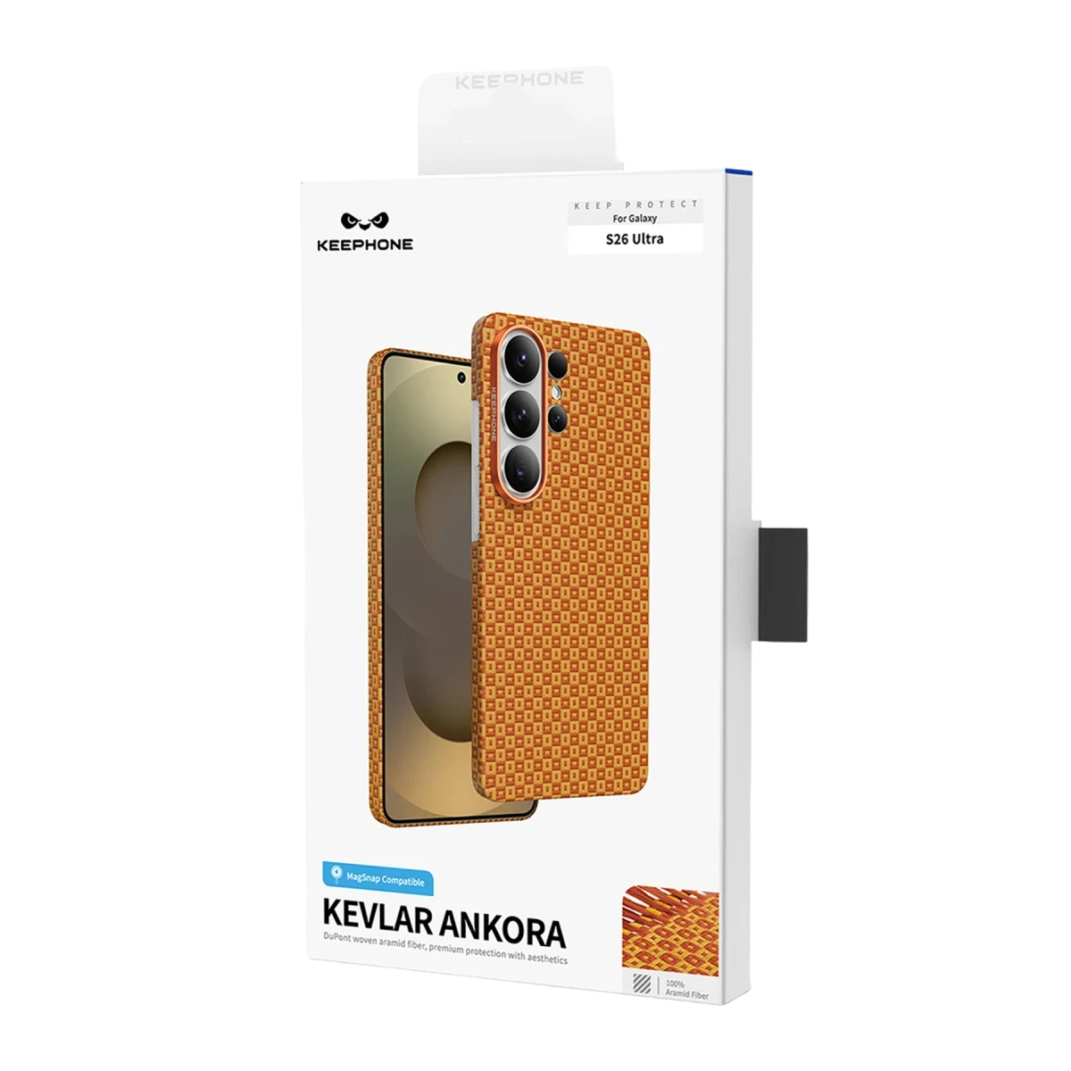 Keephone Samsung Galaxy S26 Ultra Kevlar Ankora Magsafe Kapak - Siyah
