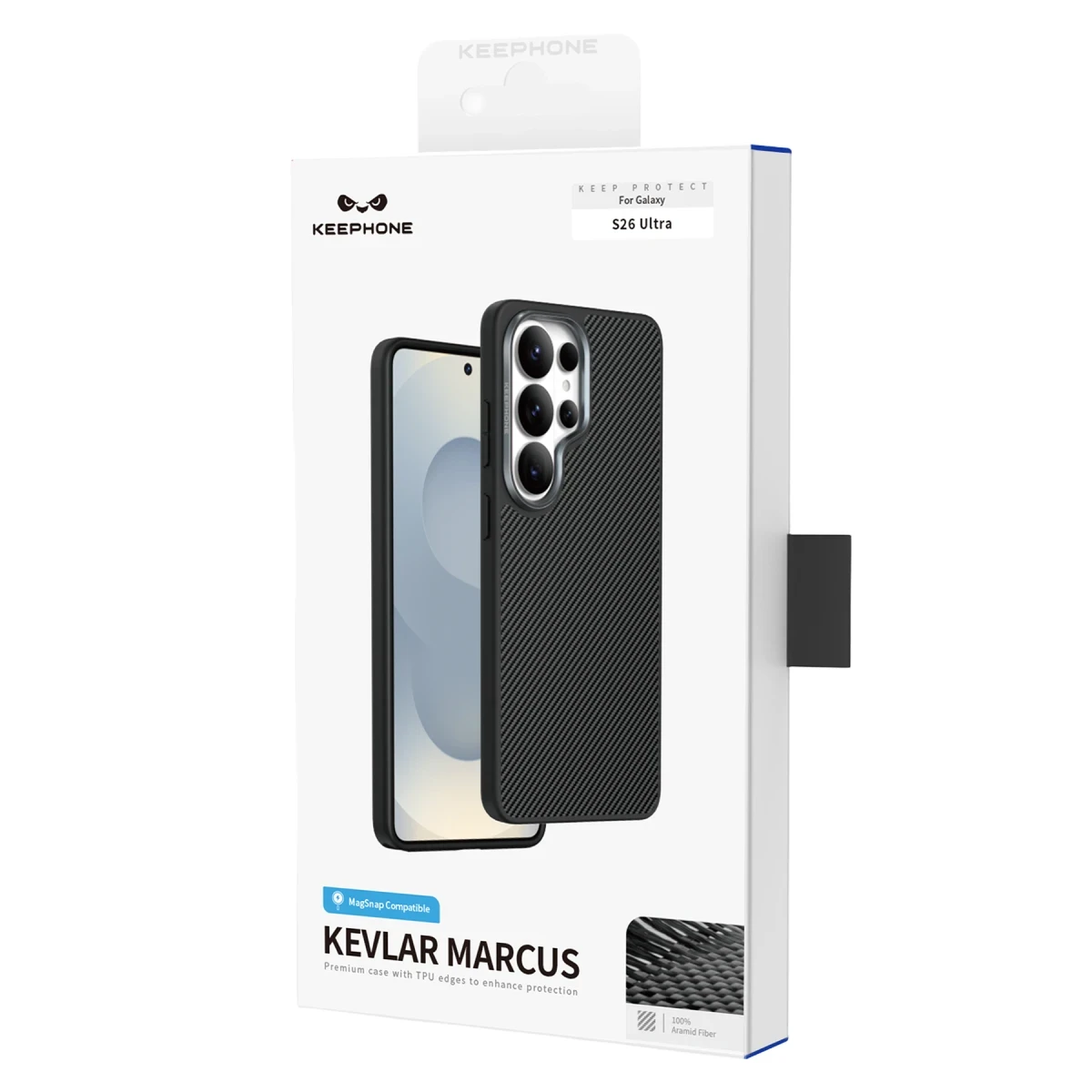 Keephone Samsung Galaxy S26 Ultra Kevlar Marcus Magsafe Kapak - Siyah