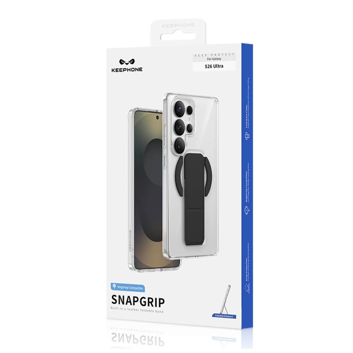 Keephone Samsung Galaxy S26 Ultra Snapgrip Standlı Manyetik Magsafe Kapak - Siyah
