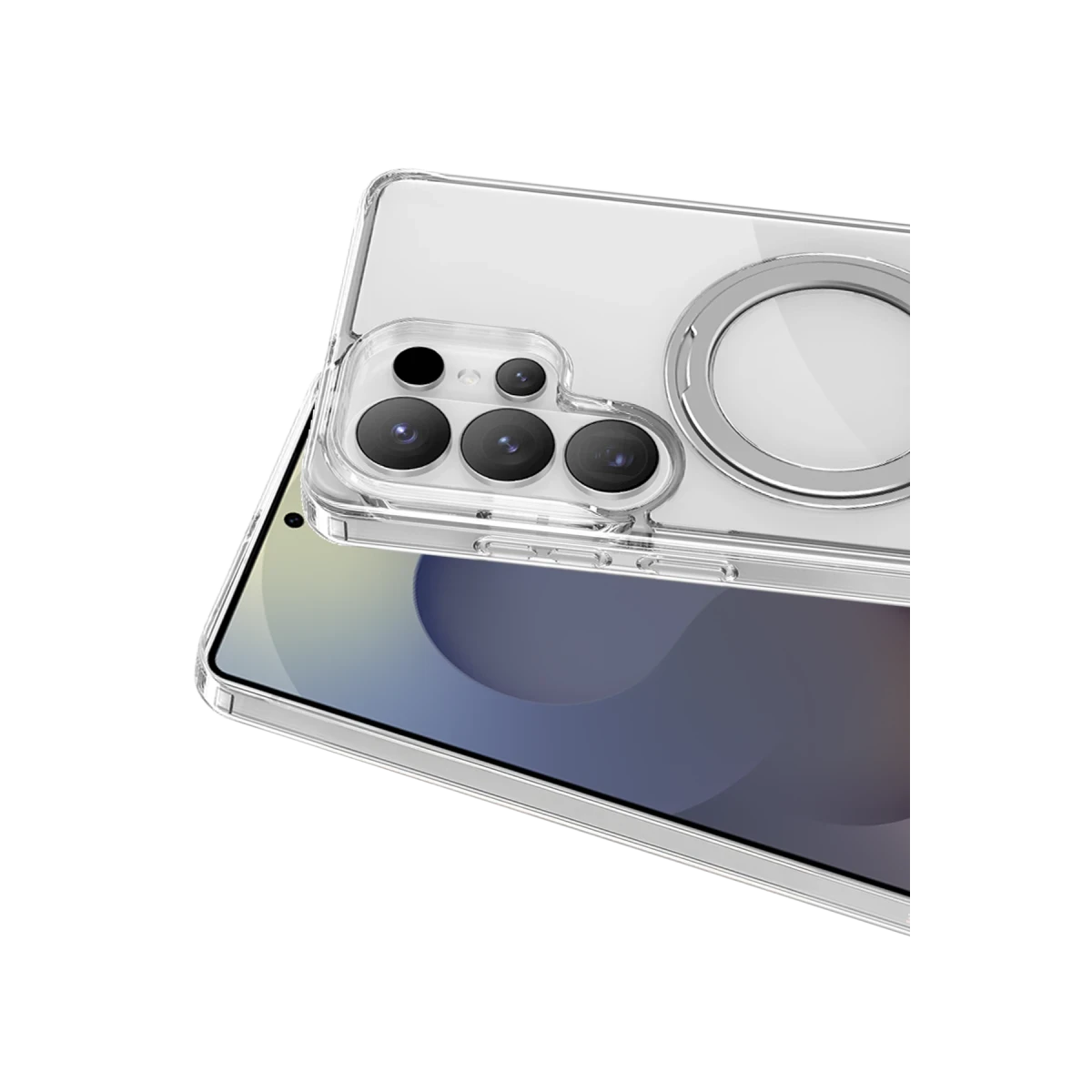 Keephone Samsung Galaxy S26 Ultra Spinring Standlı Magsafe Kapak - Şeffaf