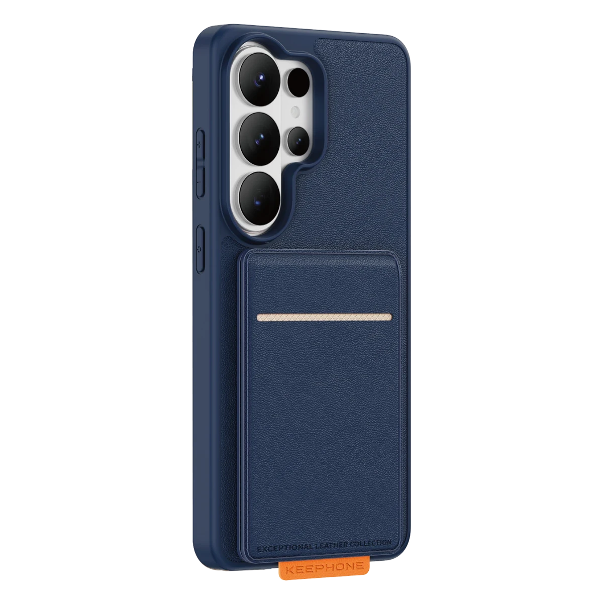 Keephone Samsung Galaxy S26 Ultra Suedea Kartvizitli Standlı Kapak - Lacivert