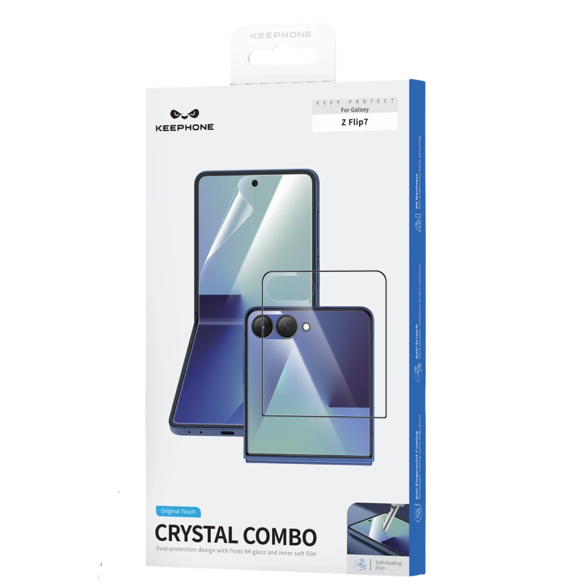 Keephone Samsung Galaxy Z Flip 7 Crystal Combo 2.5D HD Ekran Koruyucu - Siyah