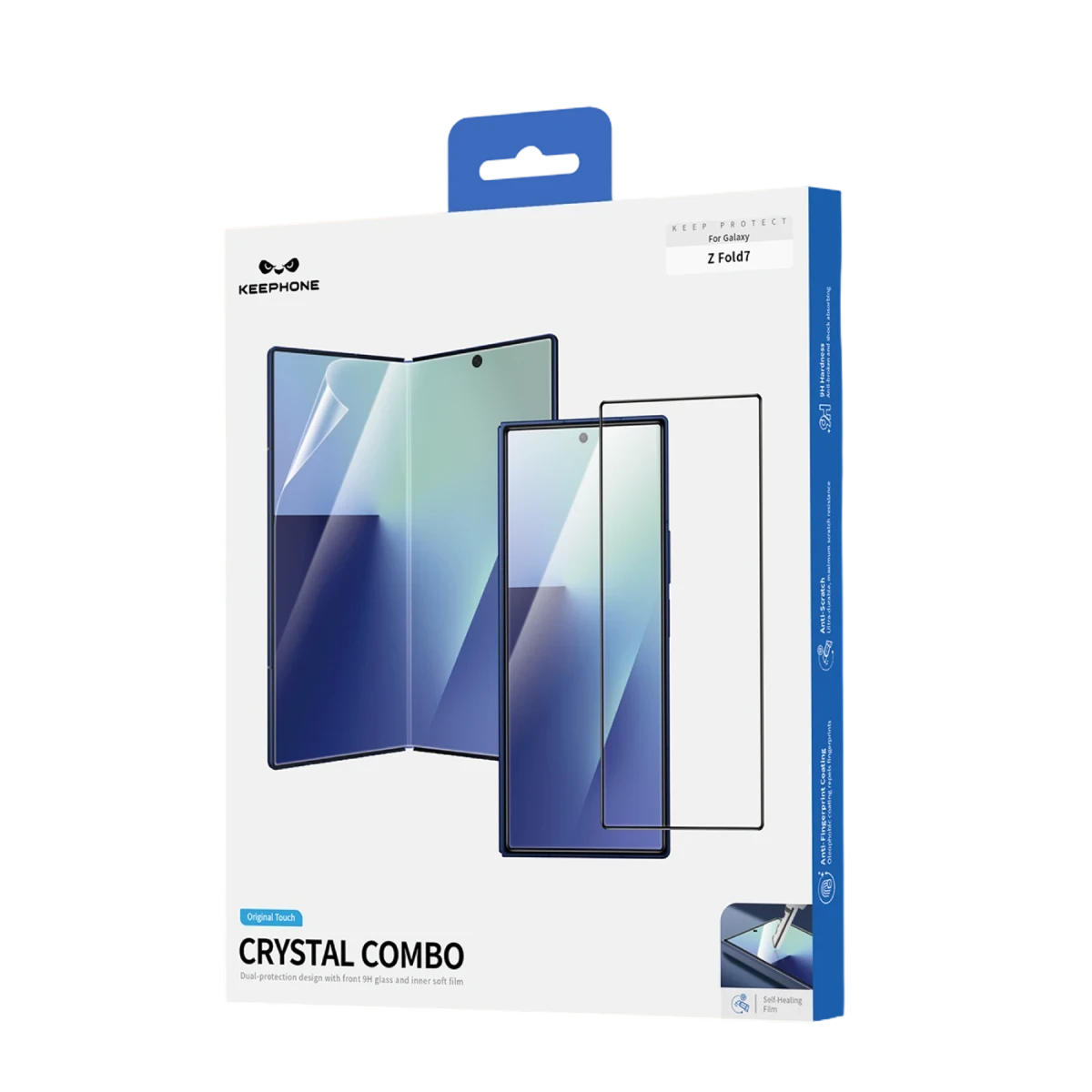 Keephone Samsung Galaxy Z Fold 7 Crystal Combo 2.5D HD Ekran Koruyucu - Siyah