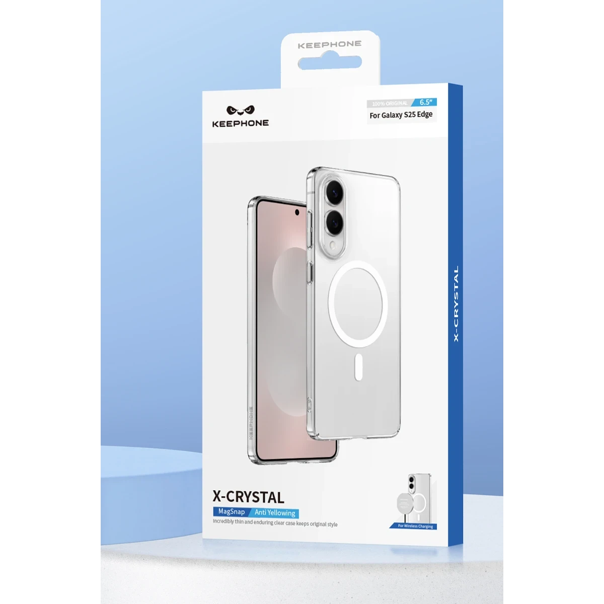 Keephone Samsung S25 Edge X-Crystal Slim Magsafe Kılıf - Şeffaf