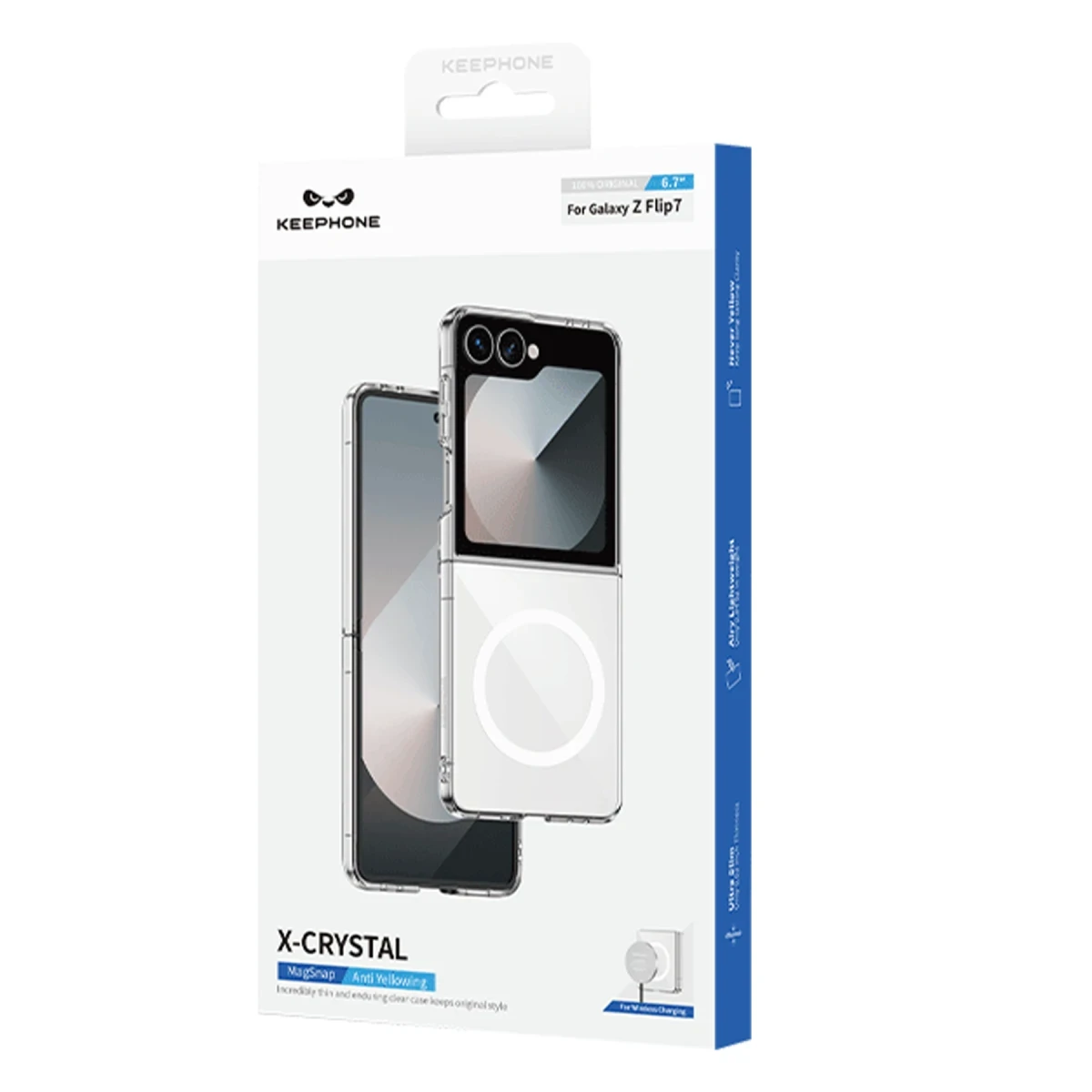 Keephone Samsung Galaxy Z Flip 7 X-Crystal Slim Magsafe Kılıf - Şeffaf