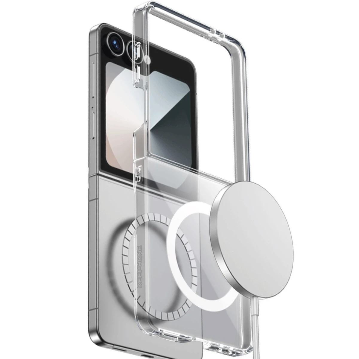 Keephone Samsung Galaxy Z Flip 7 X-Crystal Slim Magsafe Kılıf - Şeffaf