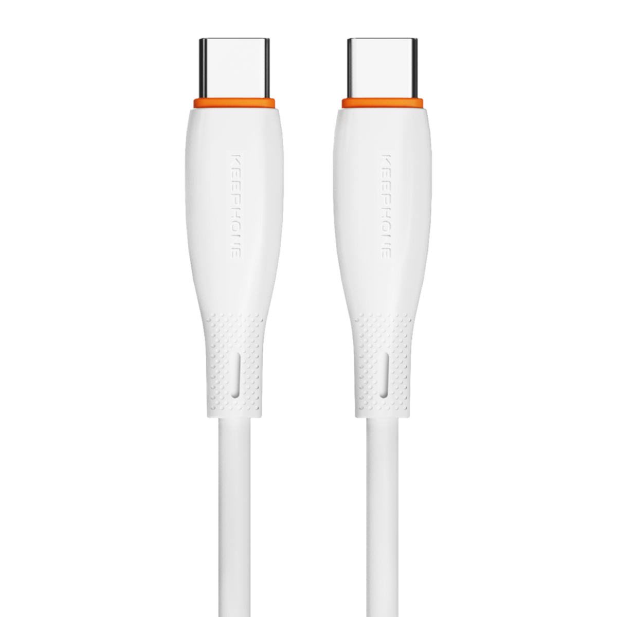 Keephone Shanklin 1.2M Type-C to Type-C 480 Mbps Data ve Şarj Kablosu - Beyaz