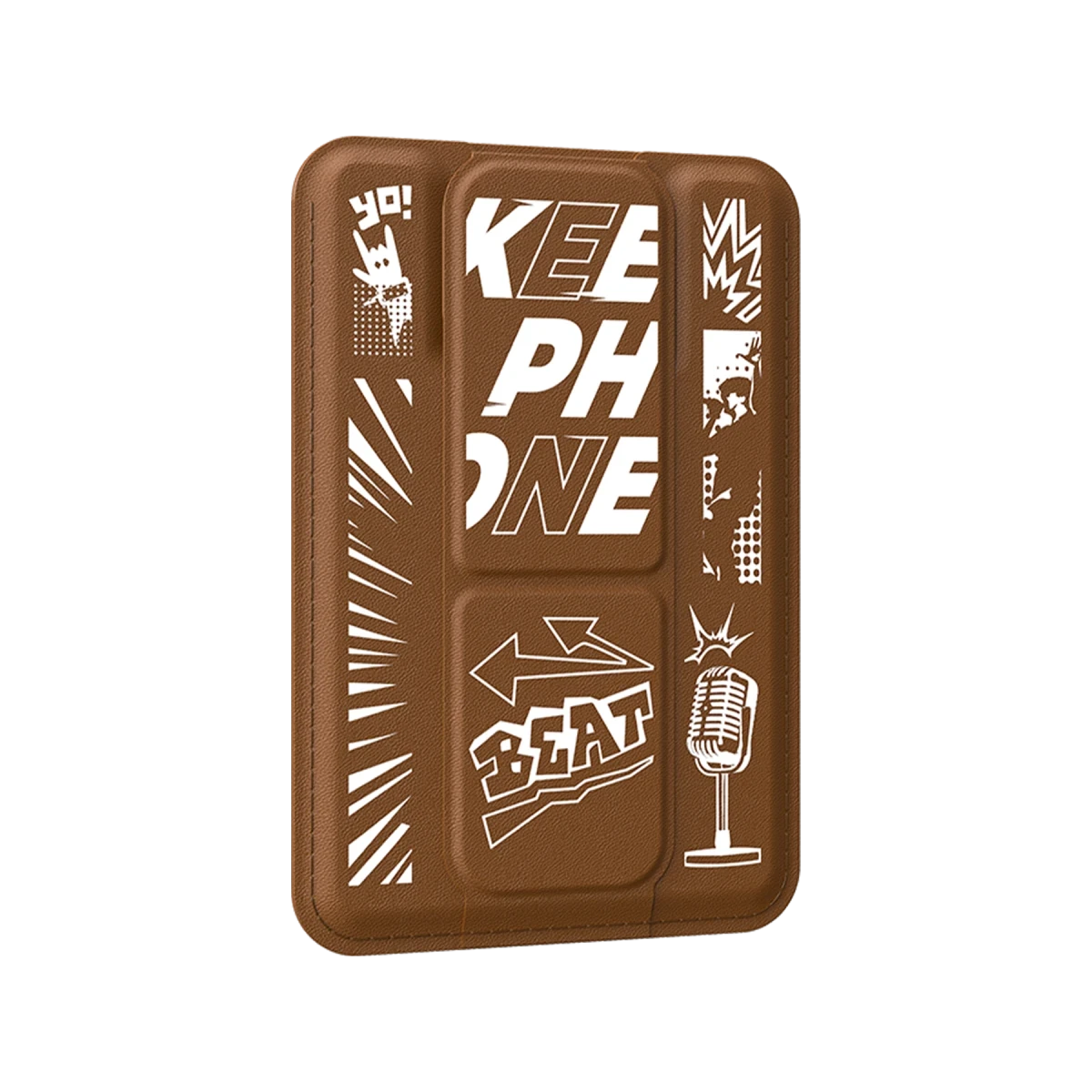 Keephone SnapFit Stant Özellikli Magsafe Kartlık - Kahverengi