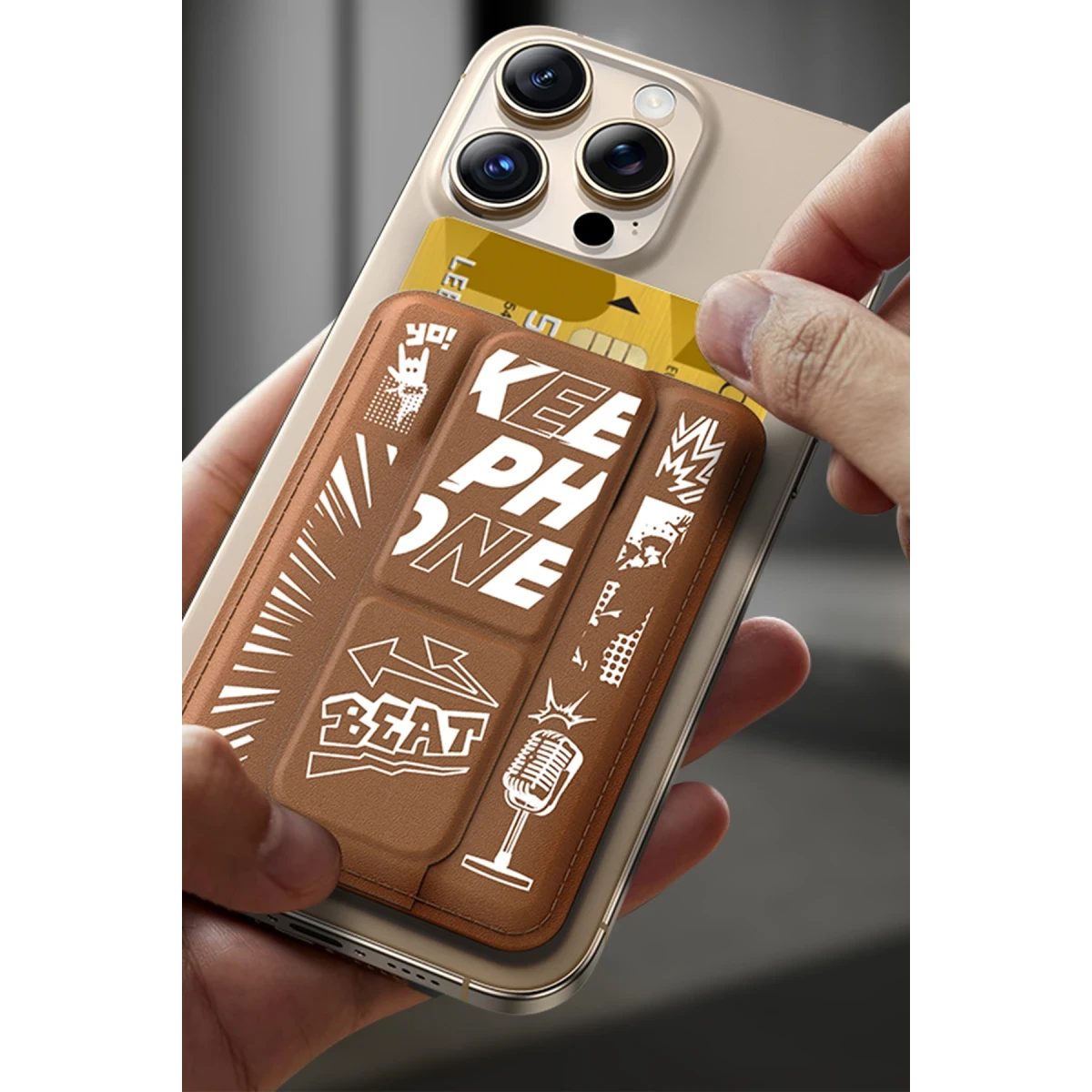 Keephone SnapFit Stant Özellikli Magsafe Kartlık - Siyah