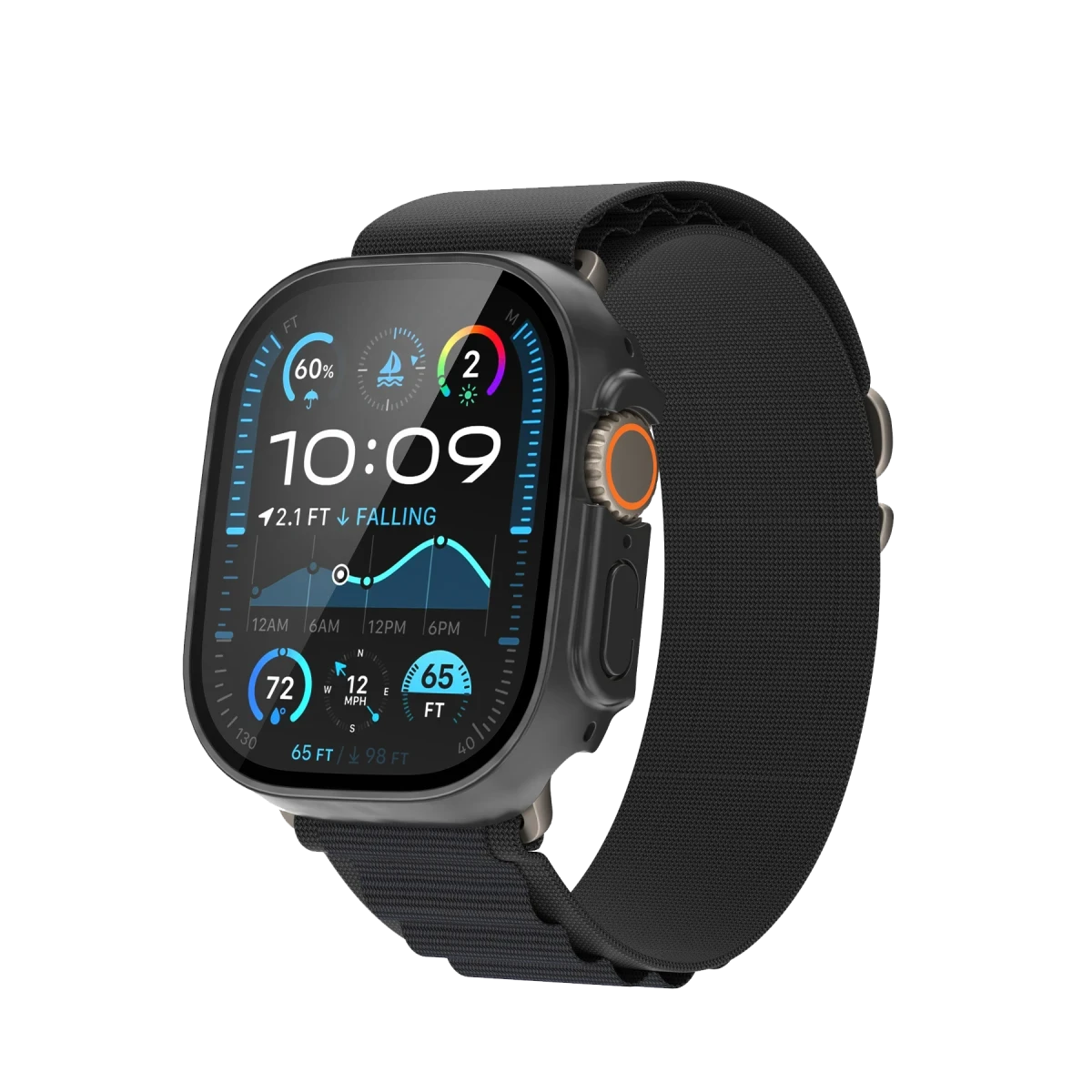 Keephone Watch 46mm 360X Defense Camlı Kasa Ekran Koruyucu - Siyah