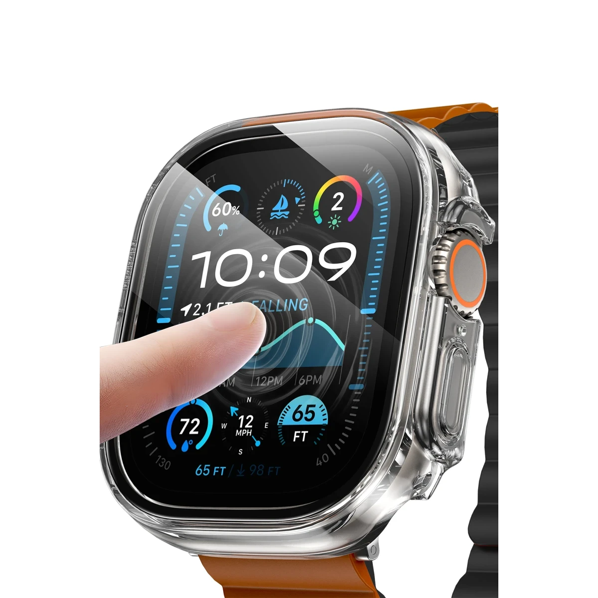 Keephone Watch Ultra 49mm Air Armor Camlı Kasa Ekran Koruyucu - Şeffaf